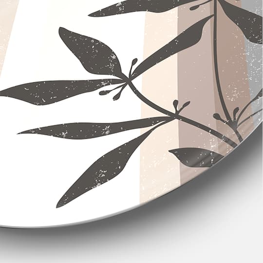 Designart - Abstract Sun and Moon In Gray and Blue - Modern Metal Circle Wall Art